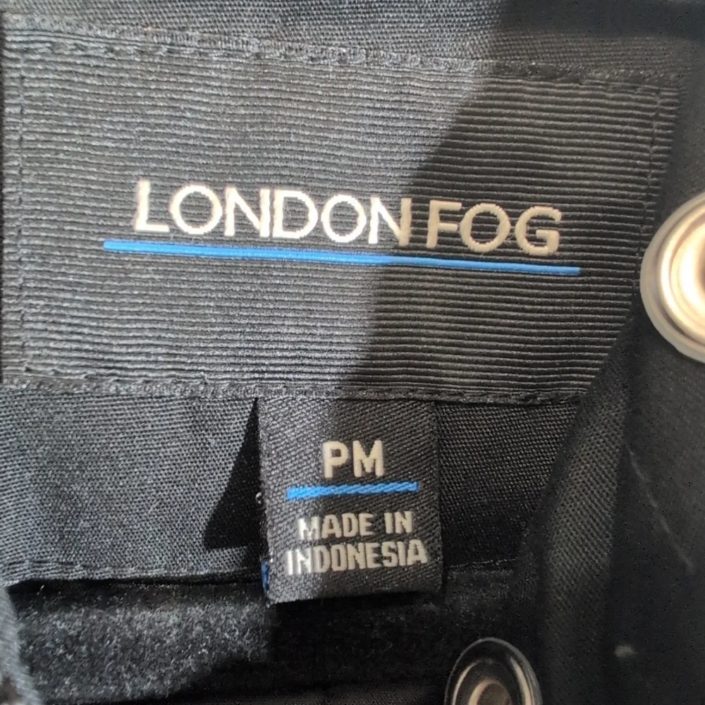 London Fog Hooded Front Zip & Snap Coat Size M